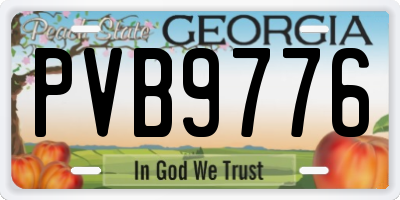 GA license plate PVB9776