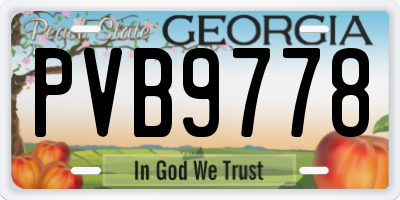 GA license plate PVB9778
