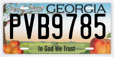 GA license plate PVB9785