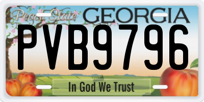 GA license plate PVB9796