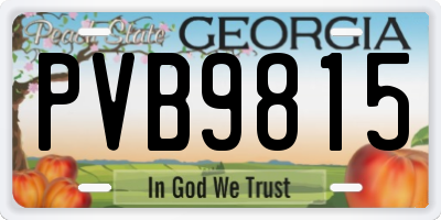 GA license plate PVB9815