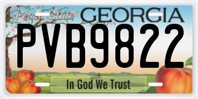 GA license plate PVB9822