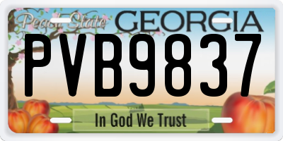 GA license plate PVB9837