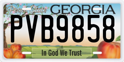 GA license plate PVB9858
