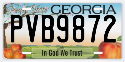 GA license plate PVB9872