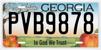GA license plate PVB9878