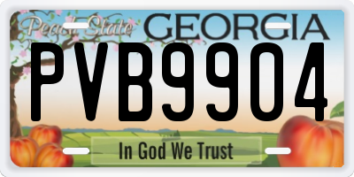 GA license plate PVB9904