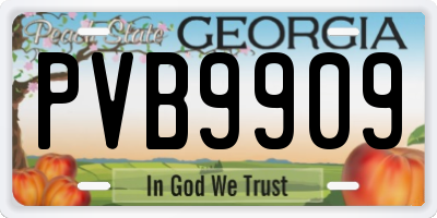 GA license plate PVB9909