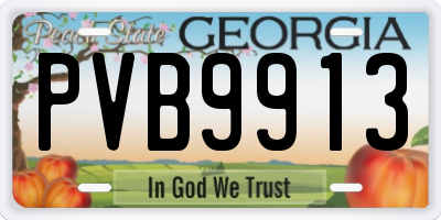 GA license plate PVB9913