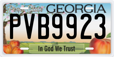 GA license plate PVB9923