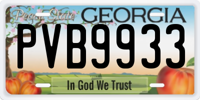 GA license plate PVB9933