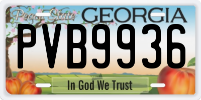 GA license plate PVB9936