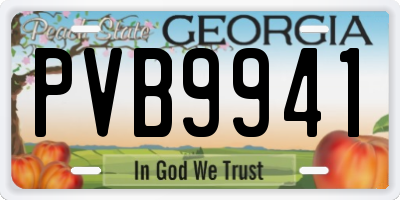 GA license plate PVB9941