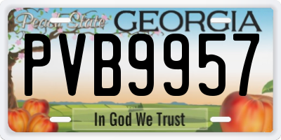 GA license plate PVB9957