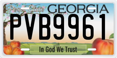 GA license plate PVB9961