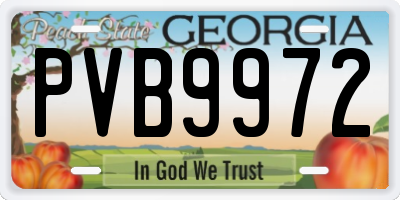 GA license plate PVB9972