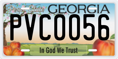 GA license plate PVC0056