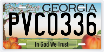 GA license plate PVC0336