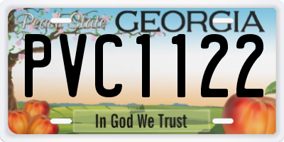 GA license plate PVC1122