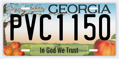 GA license plate PVC1150