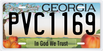 GA license plate PVC1169