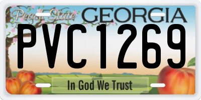 GA license plate PVC1269