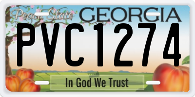 GA license plate PVC1274