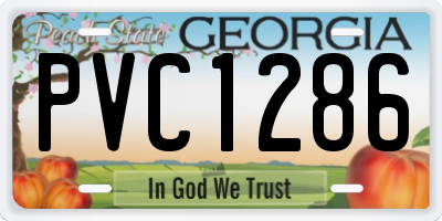 GA license plate PVC1286