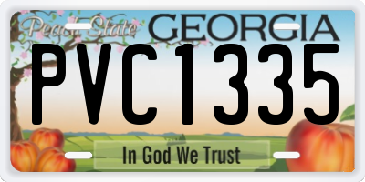 GA license plate PVC1335