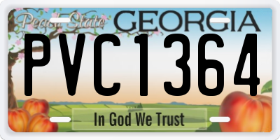 GA license plate PVC1364