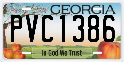 GA license plate PVC1386
