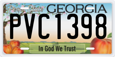 GA license plate PVC1398