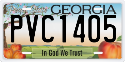 GA license plate PVC1405