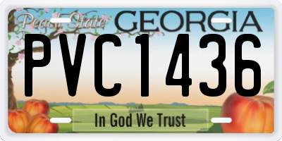 GA license plate PVC1436