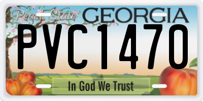 GA license plate PVC1470