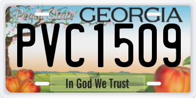 GA license plate PVC1509