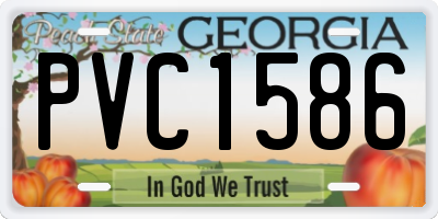 GA license plate PVC1586