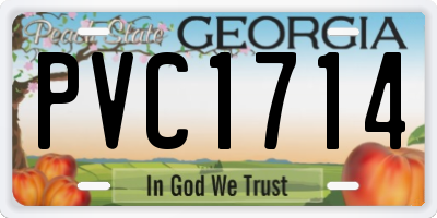 GA license plate PVC1714