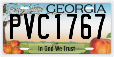 GA license plate PVC1767