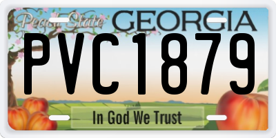 GA license plate PVC1879