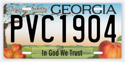 GA license plate PVC1904