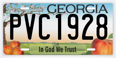 GA license plate PVC1928