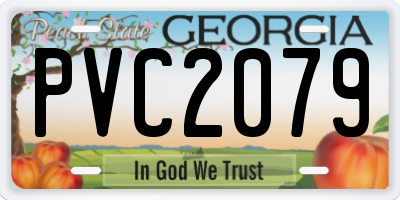 GA license plate PVC2079