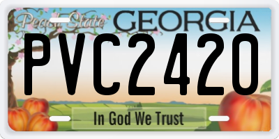 GA license plate PVC2420