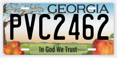 GA license plate PVC2462