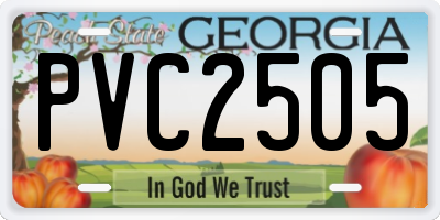 GA license plate PVC2505