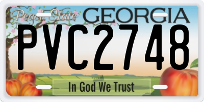 GA license plate PVC2748
