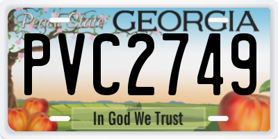 GA license plate PVC2749