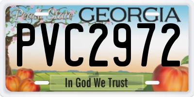 GA license plate PVC2972