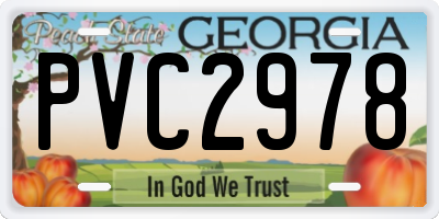 GA license plate PVC2978